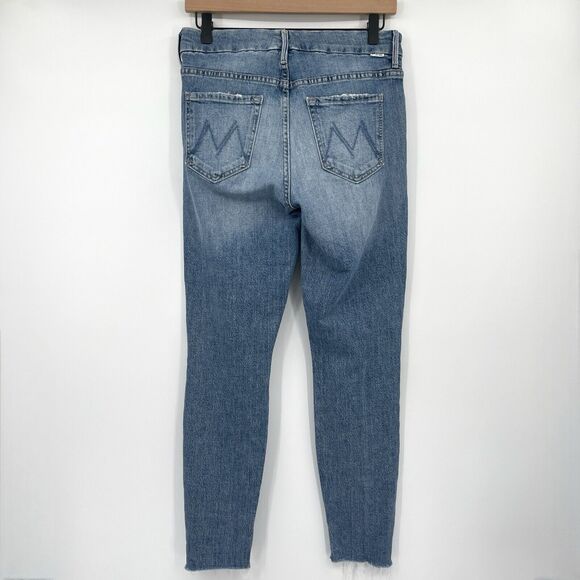 Mother Womens Jeans Sz 28 Looker Ankle Step Fray Skinny Distressed Stretch Denim - Picture 6 of 11